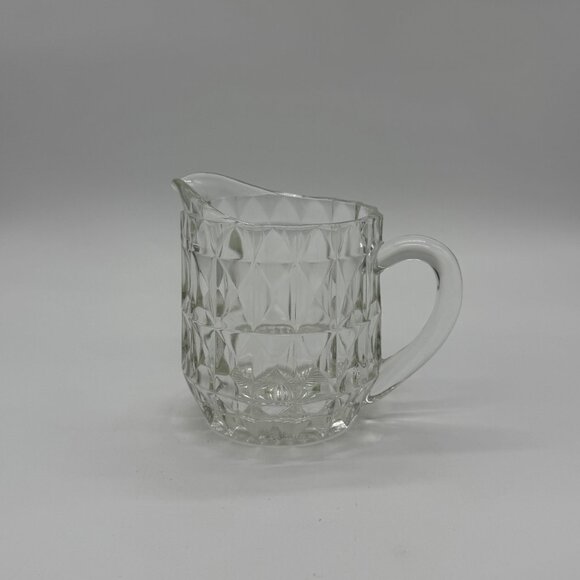Vintage Jeannette Glass Co. Windsor Diamond Pattern Clear Pitcher - Picture 5 of 10